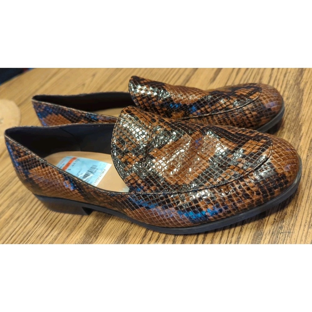 Easy Spirit Evolve Women's Snake Print Flats Slip On Leather Shoes Size 10 W